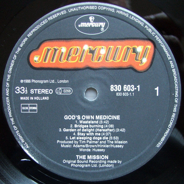 The Mission : Gods Own Medicine (LP, Album)