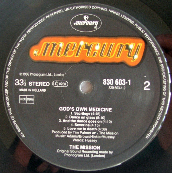 The Mission : Gods Own Medicine (LP, Album)