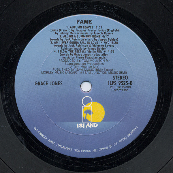 Grace Jones ~ Fame (Vinyl) - Djungel & Jazz