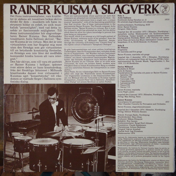 Rainer Kuisma ~ Rainer Kuisma, Slagverk (Vinyl) - Djungel & Jazz