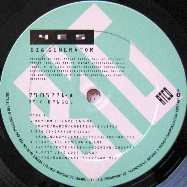 Yes ~ Big Generator (Vinyl) - Djungel & Jazz