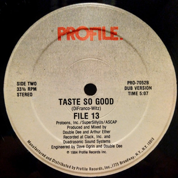 File 13 : Taste So Good (12", Single, 250)