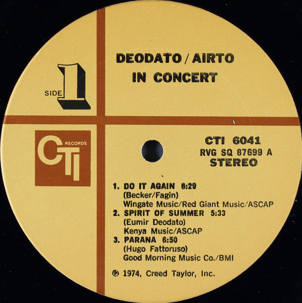 Deodato / Airto ~ In Concert (Vinyl) - Djungel & Jazz