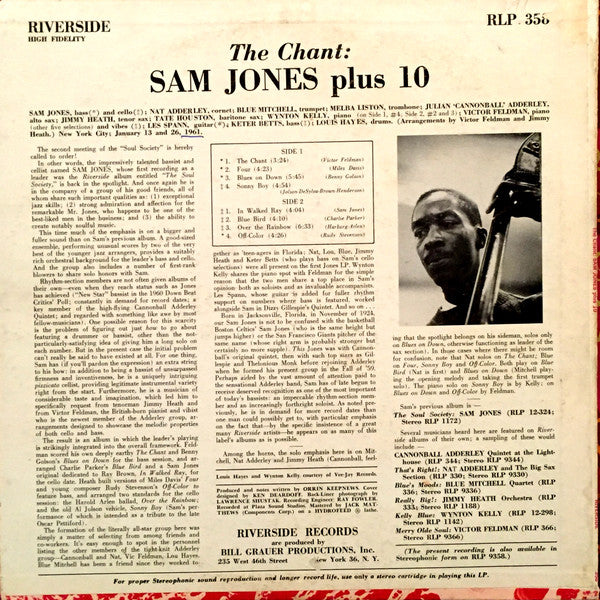Sam Jones Plus 10 ~ The Chant (Vinyl) - Djungel & Jazz