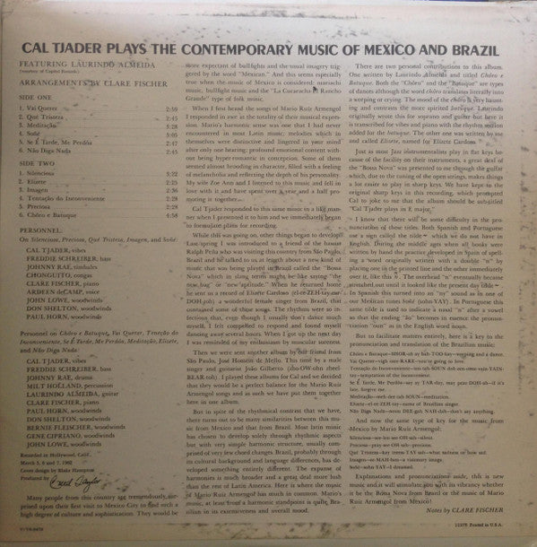 Cal Tjader ~ Plays The Contemporary Music Of Mexico And Brazil (Vinyl) - Djungel & Jazz