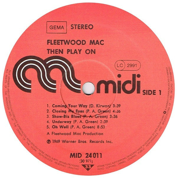 Fleetwood Mac : Then Play On (LP, Album, RE)
