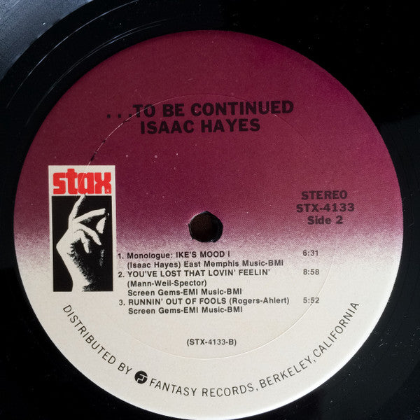 Isaac Hayes ~ ...To Be Continued (Vinyl) - Djungel & Jazz