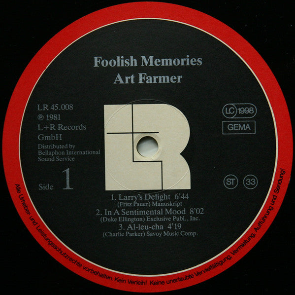 Art Farmer ~ Foolish Memories (Vinyl) - Djungel & Jazz