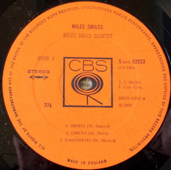 Miles Davis Quintet ~ Miles Smiles (Vinyl) - Djungel & Jazz