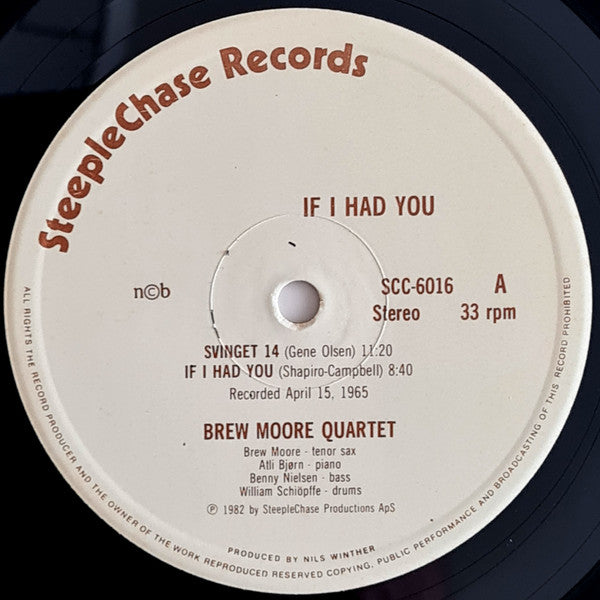 The Brew Moore Quartet ~ If I Had You (Vinyl) - Djungel & Jazz