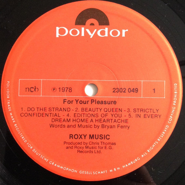 Roxy Music ~ For Your Pleasure (Vinyl) - Djungel & Jazz
