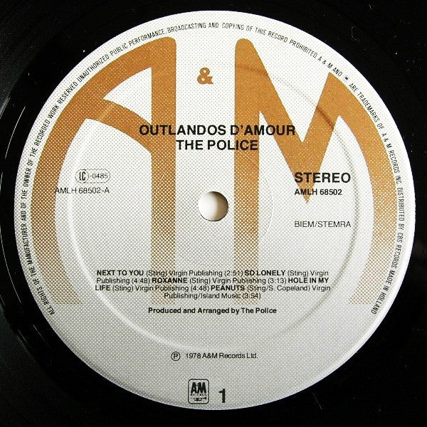 The Police ~ Outlandos D'Amour (Vinyl) - Djungel & Jazz