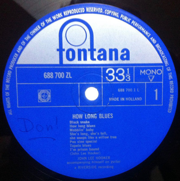 John Lee Hooker : How Long Blues (LP, Album, Mono, RE)