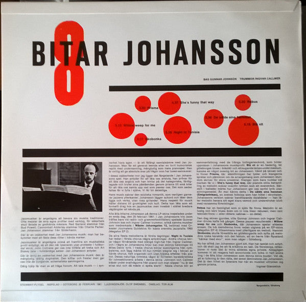 Jan Johansson ~ 8 Bitar (Vinyl) - Djungel & Jazz