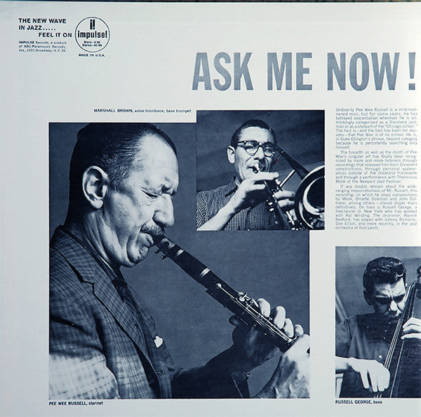 The Pee Wee Russell Quartet with Marshall Brown ~ Ask Me Now! (Vinyl) - Djungel & Jazz