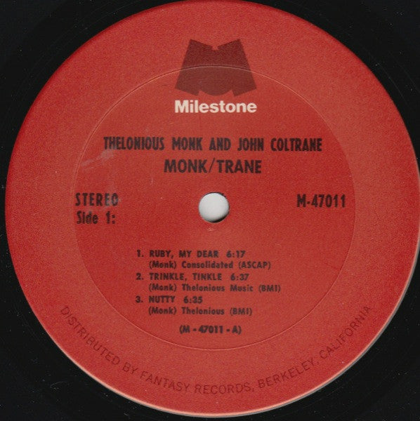 Thelonious Monk & John Coltrane ~ Monk / Trane (Vinyl) - Djungel & Jazz