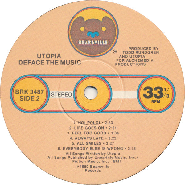 Utopia ~ Deface The Music (Vinyl) - Djungel & Jazz