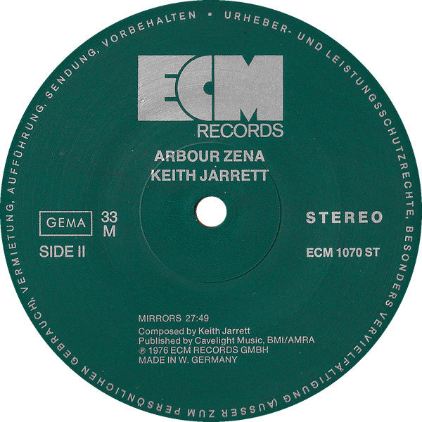 Keith Jarrett ~ Arbour Zena (Vinyl) - Djungel & Jazz