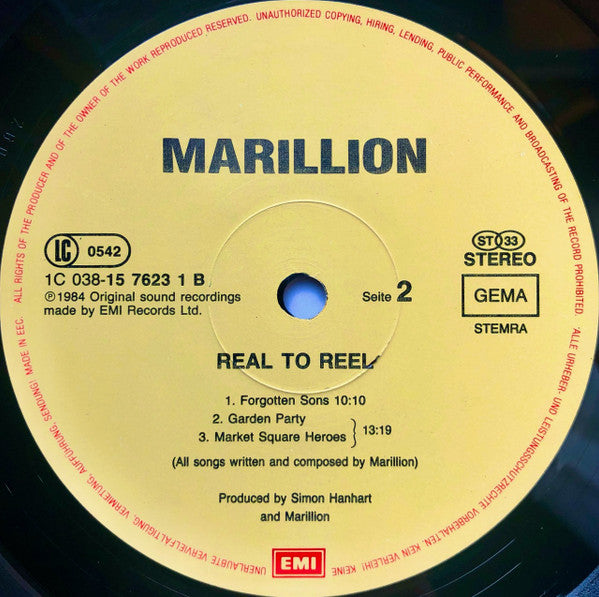 Marillion ~ Real To Reel (Vinyl) - Djungel & Jazz
