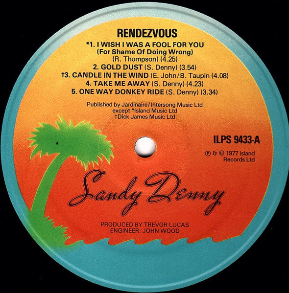Sandy Denny ~ Rendezvous (Vinyl) - Djungel & Jazz