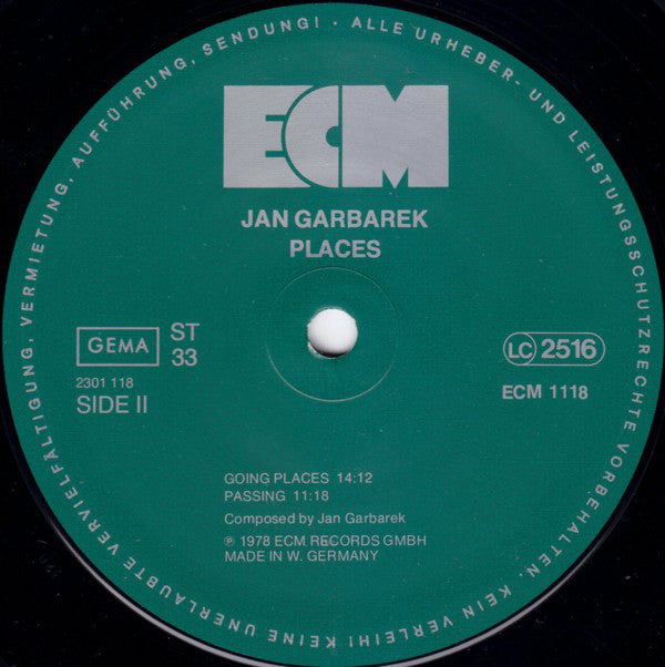 Jan Garbarek ~ Places (Vinyl) - Djungel & Jazz