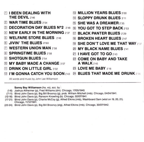 Sonny Boy Williamson ~ Vol.2 1940-1942 (Vinyl) - Djungel & Jazz