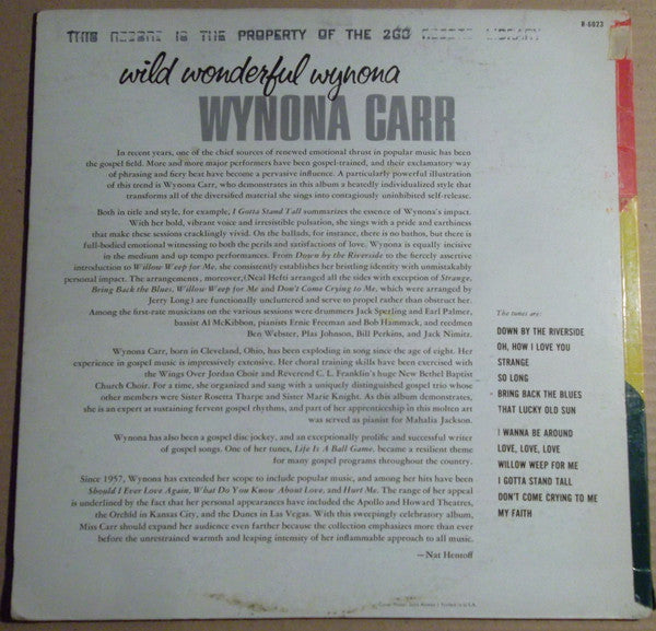 Wynona Carr ~ Wild Wonderful Wynona (Vinyl) - Djungel & Jazz