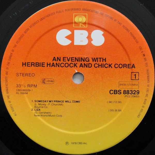 Herbie Hancock & Chick Corea ~ An Evening With Herbie Hancock & Chick Corea In Concert (Vinyl) - Djungel & Jazz