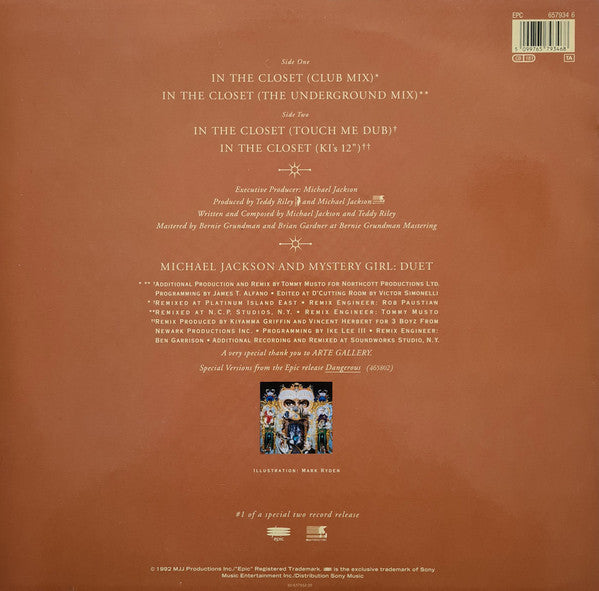 Michael Jackson Featuring Mystery Girl ~ In The Closet (Mixes Behind Door #1) (Vinyl) - Djungel & Jazz