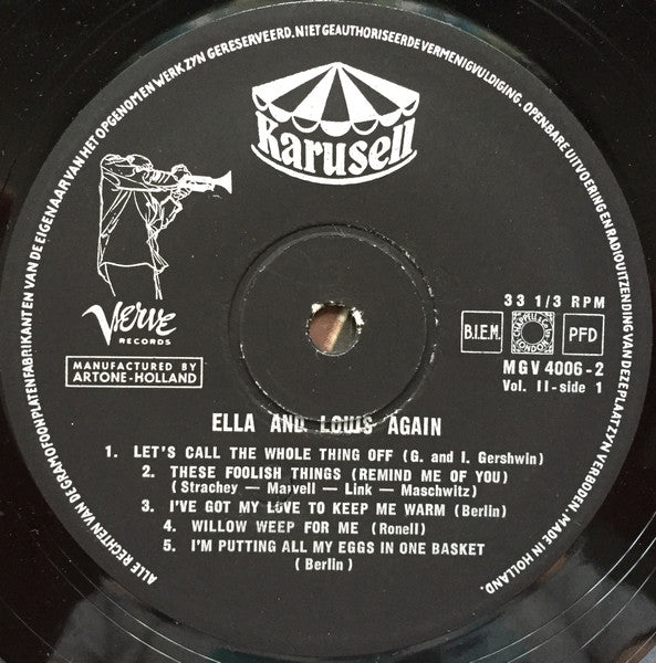 Ella Fitzgerald & Louis Armstrong ~ Ella And Louis Again Volume 2 (Vinyl) - Djungel & Jazz