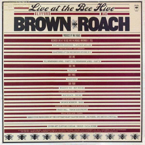 Clifford Brown - Max Roach ~ Live At The Bee Hive (Vinyl) - Djungel & Jazz