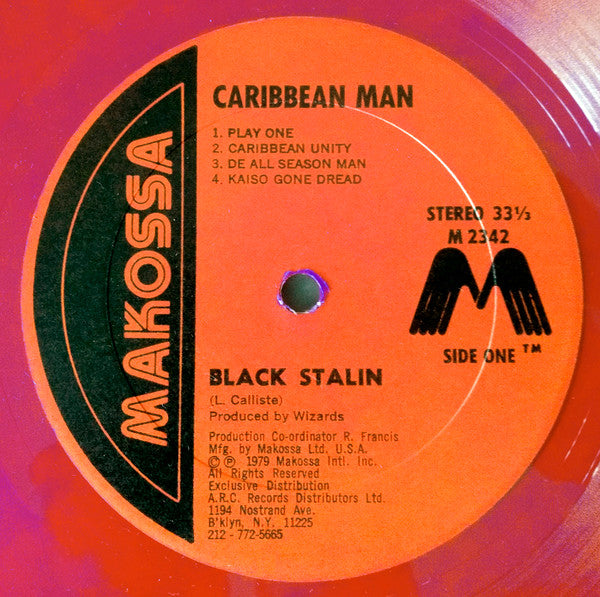Black Stalin : To The Caribbean Man (LP, Album, Red)