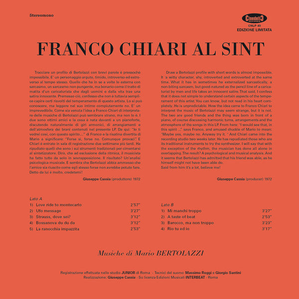 Franco Chiari ~ Al Sint (Vinyl) - Djungel & Jazz