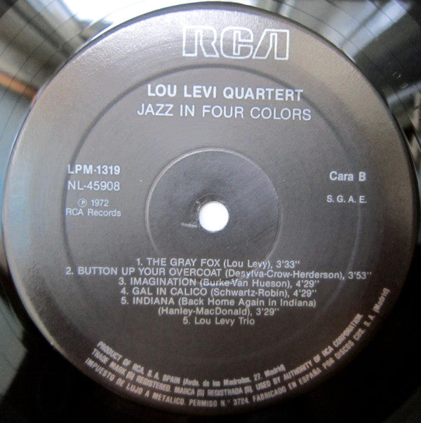 Lou Levy Quartet ~ Jazz In Four Colors (Vinyl) - Djungel & Jazz