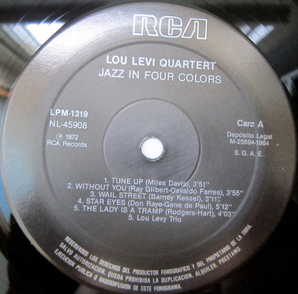Lou Levy Quartet ~ Jazz In Four Colors (Vinyl) - Djungel & Jazz