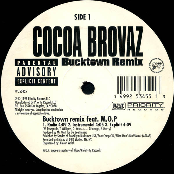 Cocoa Brovaz : Bucktown (Remix) (12", Single)