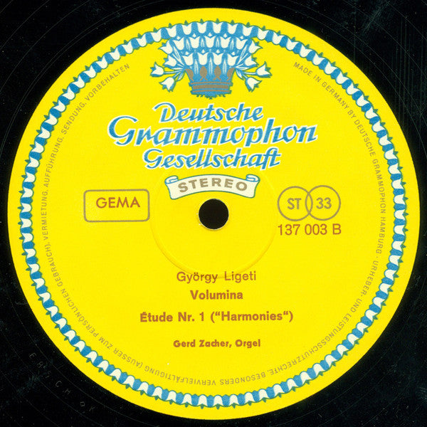 Gerd Zacher - Mauricio Kagel / Juan Allende-Blin / György Ligeti ~ Phantasie Für Orgel Mit Obbligati / Sonorités / Volumina • Étude Nr.1 ("Harmonies") (Vinyl) - Djungel & Jazz