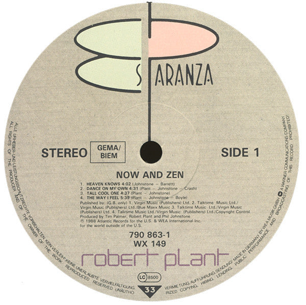 Robert Plant ~ Now And Zen (Vinyl) - Djungel & Jazz