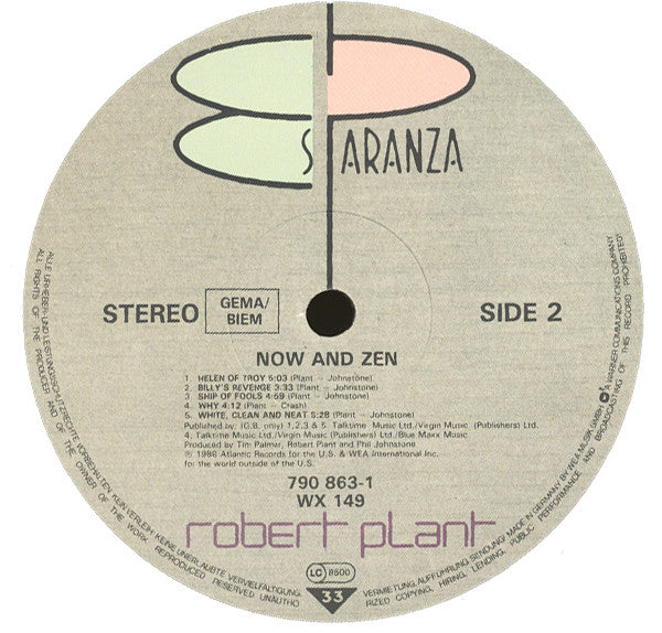 Robert Plant ~ Now And Zen (Vinyl) - Djungel & Jazz