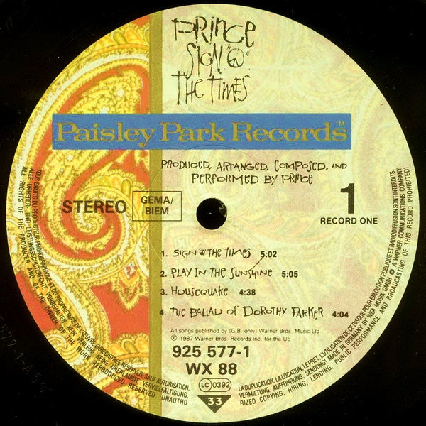 Prince ~ Sign "O" The Times (Vinyl) - Djungel & Jazz