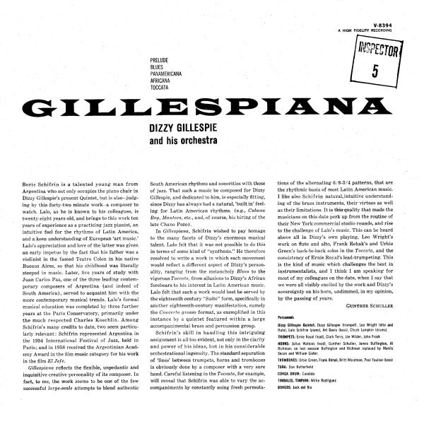 Dizzy Gillespie And His Orchestra ~ Gillespiana (Vinyl) - Djungel & Jazz