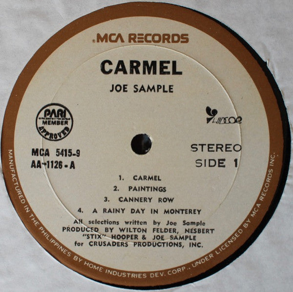 Joe Sample ~ Carmel (Vinyl) - Djungel & Jazz
