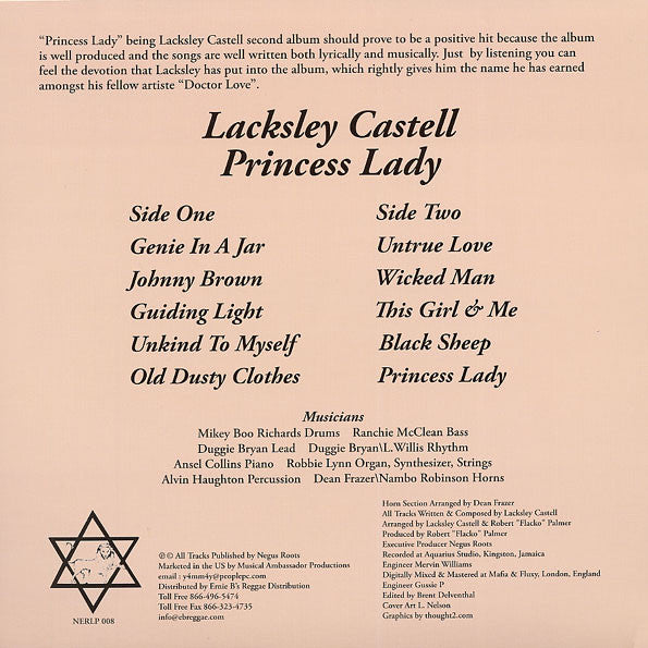 Lacksley Castell : Princess Lady (LP, Album, RE, Bei)