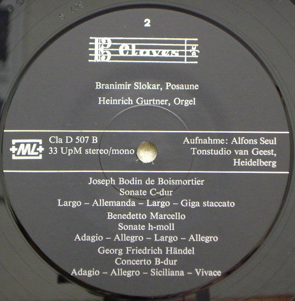 Georg Friedrich Händel, Antonio Vivaldi, Georg Philipp Telemann, Joseph Bodin de Boismortier, Benedetto Marcello - Branimir Slokar, Heinrich Gurtner ~ Händel - Vivaldi - Telemann - Boismortier - Marcello (Vinyl) - Djungel & Jazz