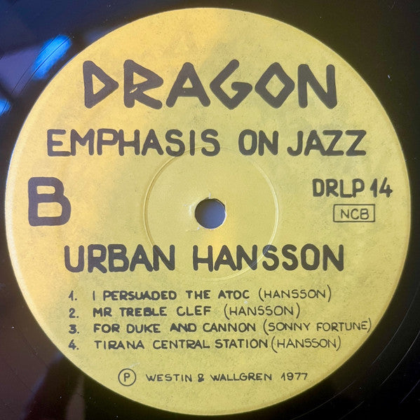 Urban Hansson ~ Emphasis On Jazz (Vinyl) - Djungel & Jazz