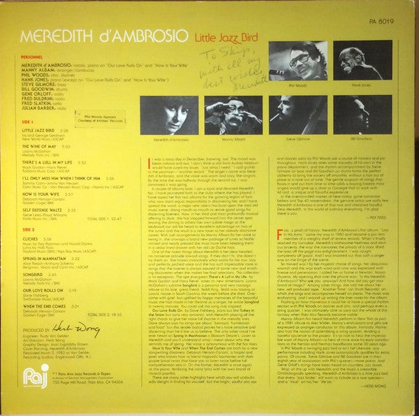 Meredith D'Ambrosio ~ Little Jazz Bird (Vinyl) - Djungel & Jazz