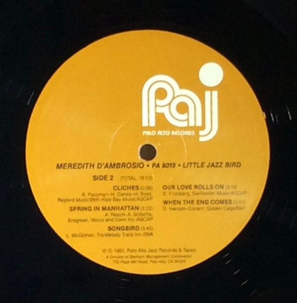 Meredith D'Ambrosio ~ Little Jazz Bird (Vinyl) - Djungel & Jazz
