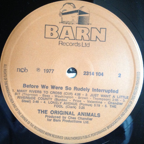 The Original Animals ~ Before We Were So Rudely Interrupted (Vinyl) - Djungel & Jazz
