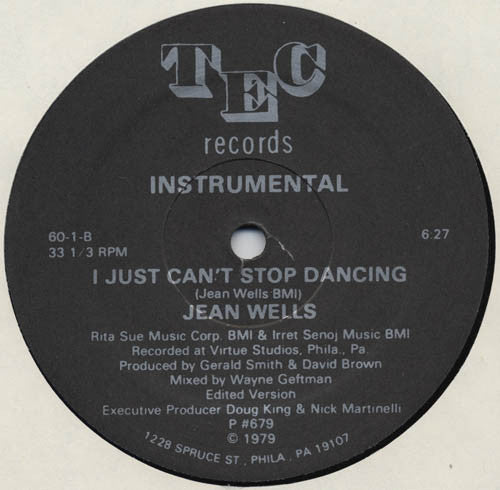 Jean Wells : I Just Can't Stop Dancing (Remixed) (12")