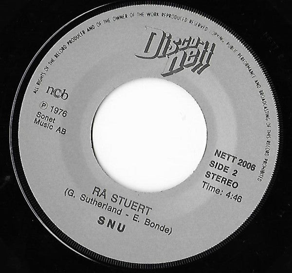 Snu : Hele Uken Alene / Rå Stuert (7", Single)